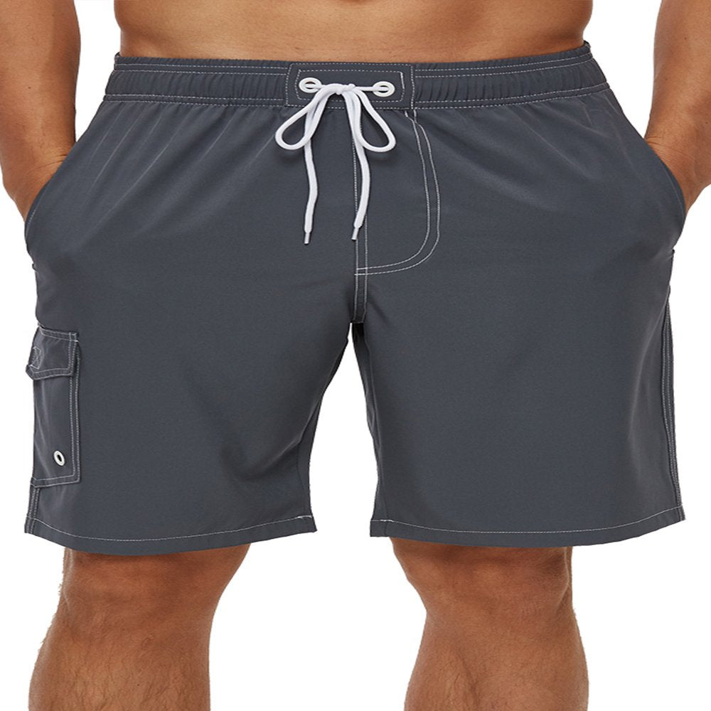 Yukaichen Men'S Quick Dry Swim Trunks Mesh Lining Beach Board Shorts with Pockets Armygreen M