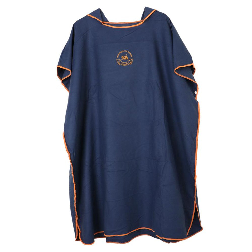 Children'S Poncho Bath Towel with Bath Poncho Microfiber Bath Poncho Towel Navy Blue