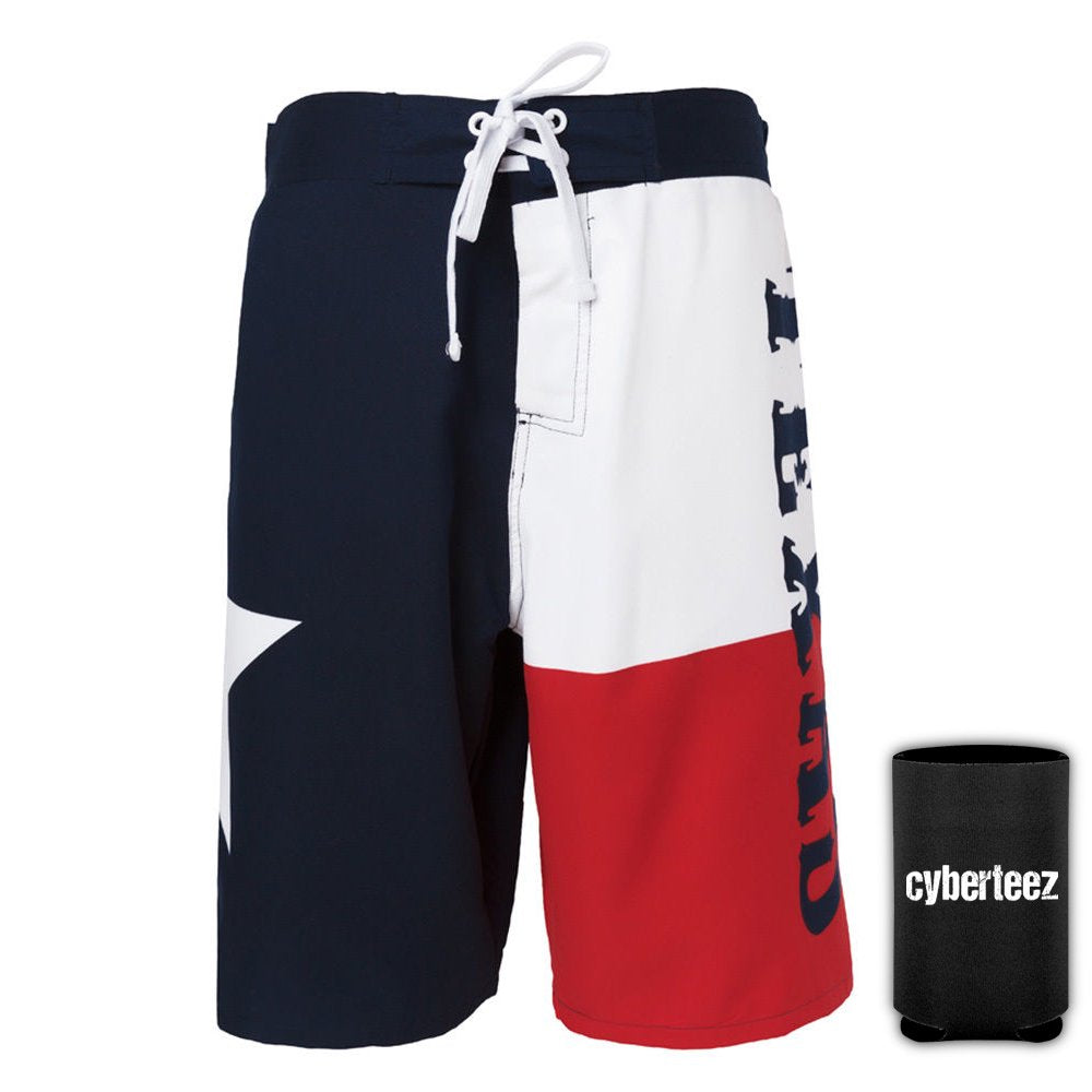 Texas Flag Men'S Board Shorts Swim Trunks + Coolie (2XL)