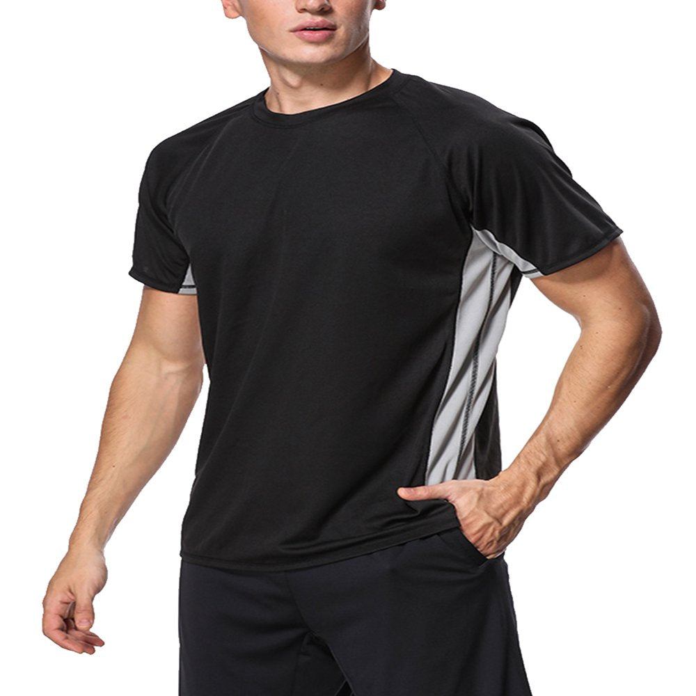Charmo Men'S Rash Guard Short Sleeve Swim Shirts Sportwear Loose Fit UPF 50+