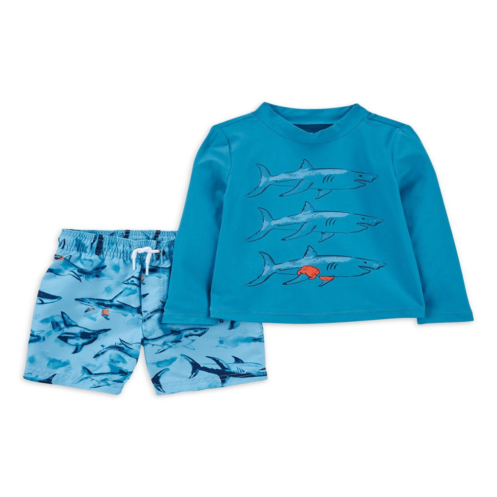 Carter'S Child of Mine Baby and Toddler Boy 2Pc Rash Guard Swim Set, Sizes 12M-5T