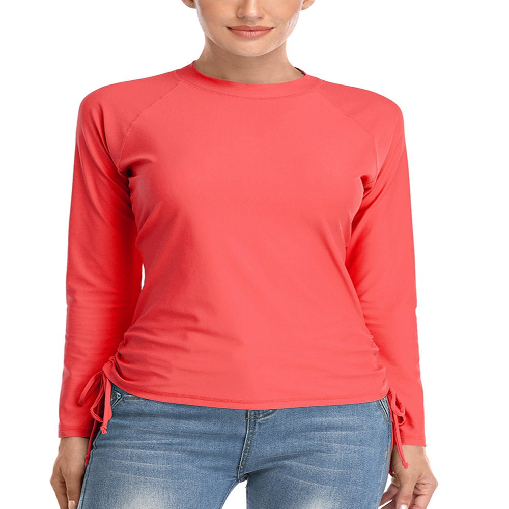 Charmo Rash Guard Women Long Sleeve Rashguard UV Sun Protection Swimwear Banded Swimsuit