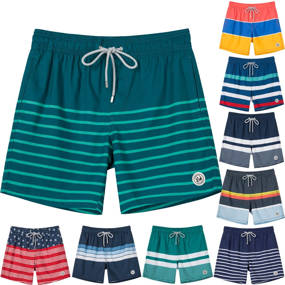 SURFCUZ Men'S Swim Shorts Quick Dry Striped Male Swim Trunks Size S to 2XL