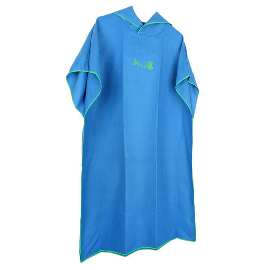 Surf Poncho Towel with for Adults Women Men, Microfiber Beach Changing Robe Blue