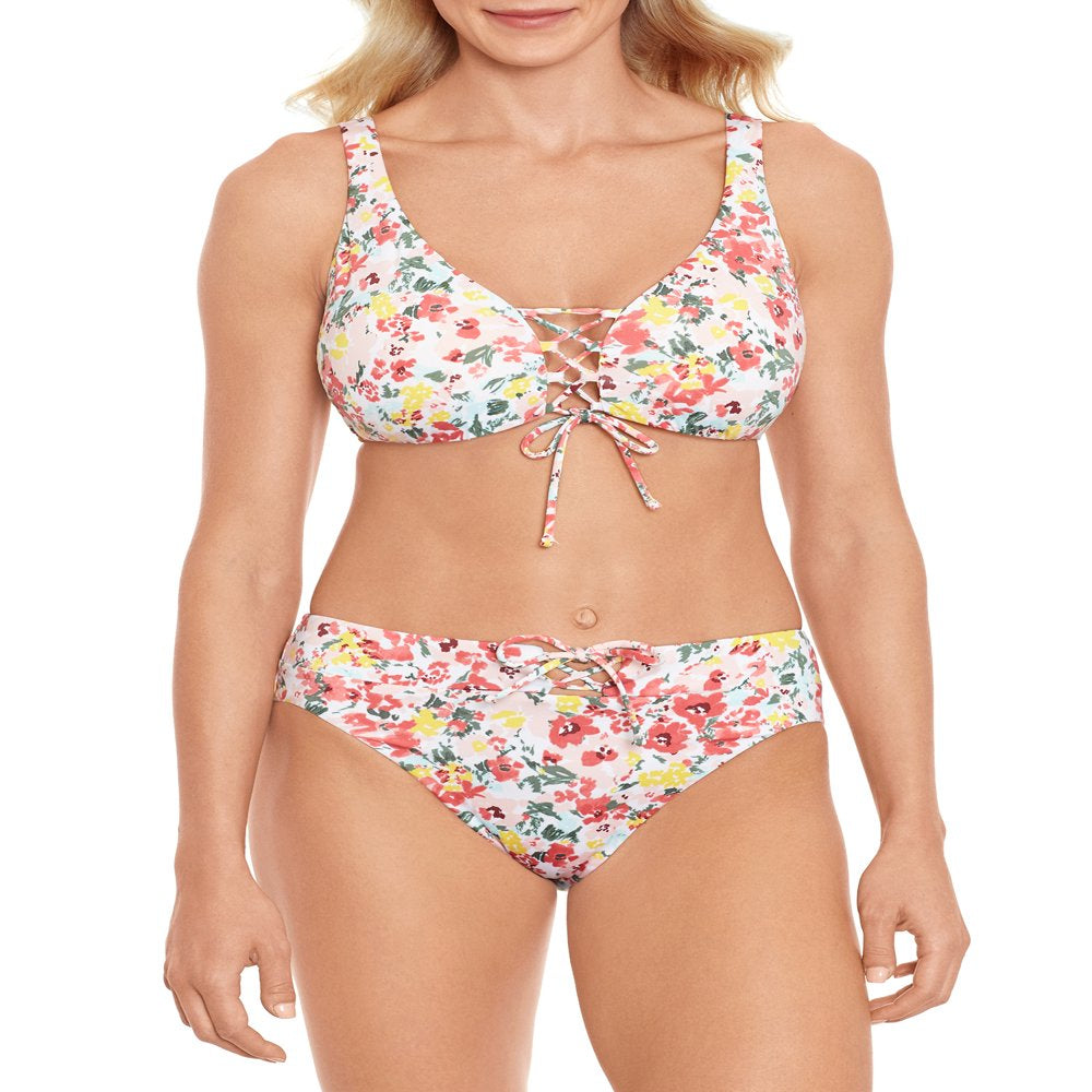 Time and Tru Women’S Lace up High Waist Swim Bottom