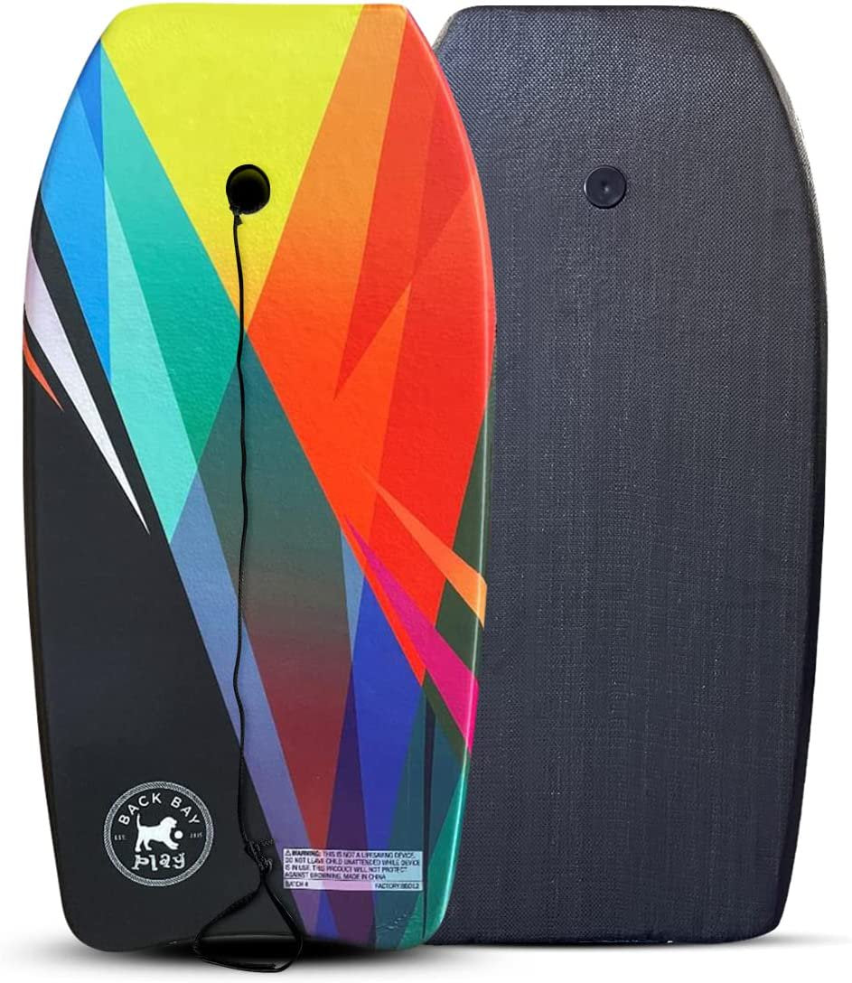 Back Bay Play 37" Body Boards - Lightweight EPS Core Boogie Boards for Beach - Bodyboard, Boogie Board for Beach Kids with Wrist Leash Surfing for Kids & Adults (Lava Lamp)
