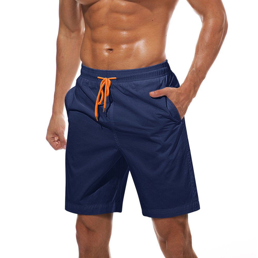TACVASEN Mens Comfortable Beach Shorts Qucik Dry Casual Shorts Peacock Blue L