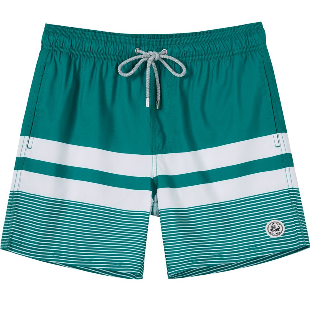 SURFCUZ Men'S Swim Shorts Quick Dry Striped Male Swim Trunks Size S to 2XL