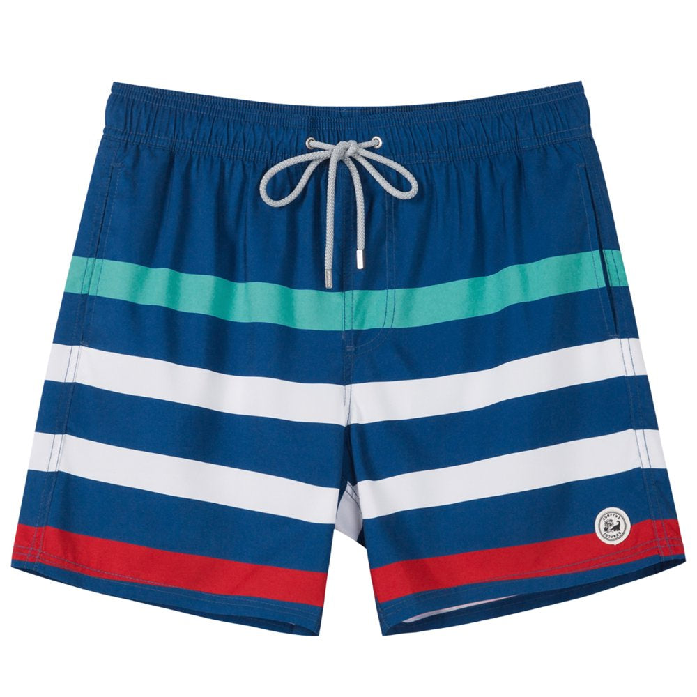 SURFCUZ Men'S Swim Shorts Quick Dry Striped Male Swim Trunks Size S to 2XL