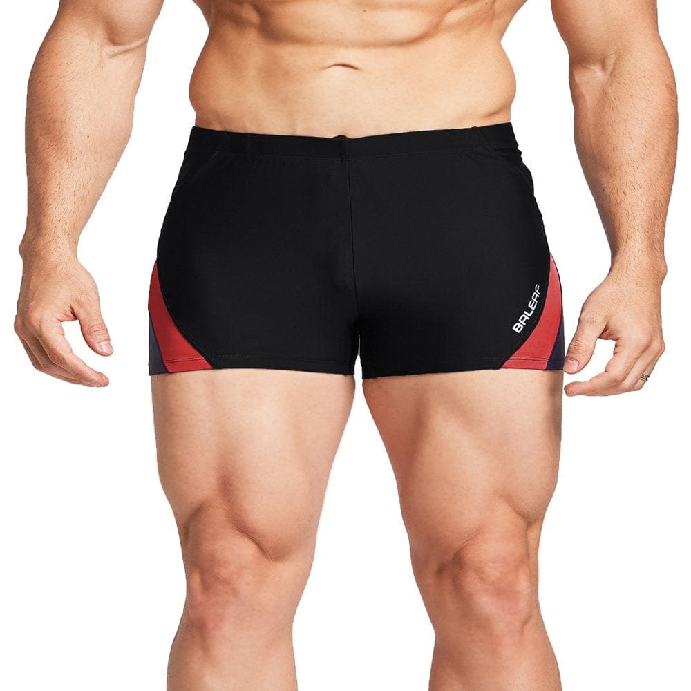 Baleaf Men'S Swim Briefs Square Leg Quick Dry Athletic Training Swim Jammers Navy Blue/White XL