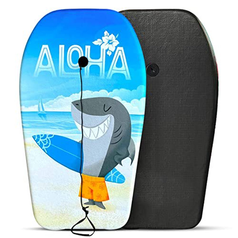 Back Bay Play 33" Lightweight EPS Core Boogie Boards for Beach - Bodyboard with Wrist Leash Surfing for Kids & Adults (Cotton Candy)