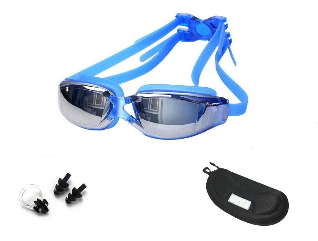 Swim Goggles for Adult Unisex No Leaking Clear-Uv Protection, Anti-Fog, Mirror Coated Lens Swimming Goggles with Protection Case