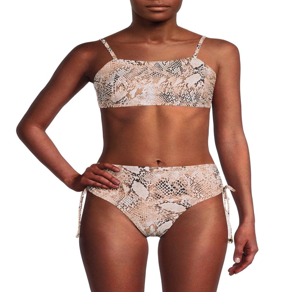 Time and Tru Women’S Faux Snake Print Bralette Bikini Top