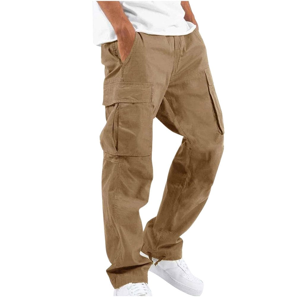 Vikakiooze 2023 Clearance!Men Casual Trousers,Cargo Pants for Men Casual Multiple Pockets Outdoor Straight Type Fitness Pants Trousers