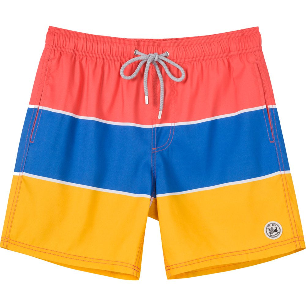 SURFCUZ Men'S Swim Shorts Quick Dry Striped Male Swim Trunks Size S to 2XL