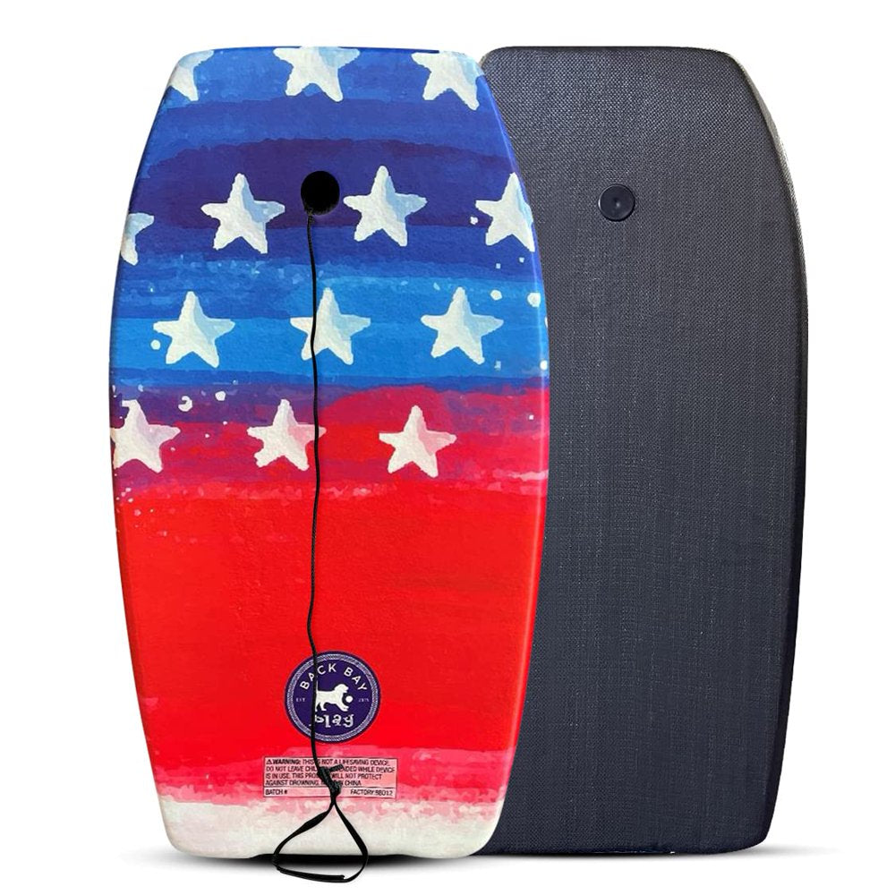 Back Bay Play 33" Lightweight EPS Core Boogie Boards for Beach - Bodyboard with Wrist Leash Surfing for Kids & Adults (Cotton Candy)