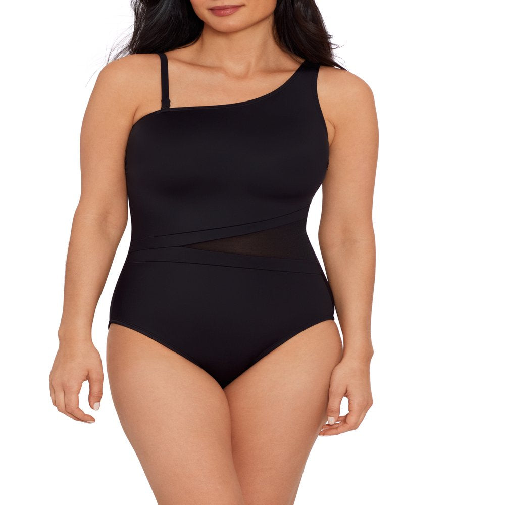 Embrace Your Curves Women'S and plus Quinn One Piece One Shoulder Swimsuit.