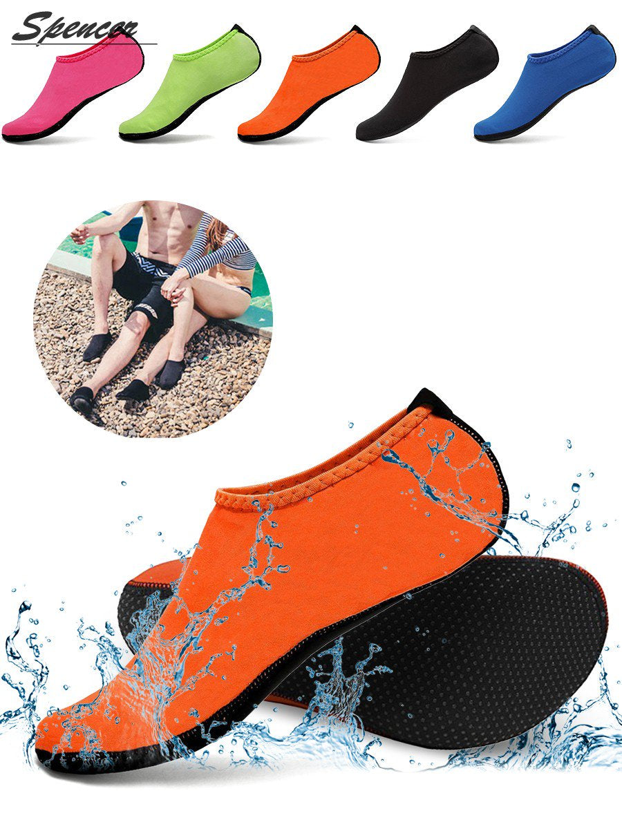 Spencer Men Women Barefoot Water Skin Shoes Aqua Socks for Beach Swim Surf Yoga Exercise "L, Green"