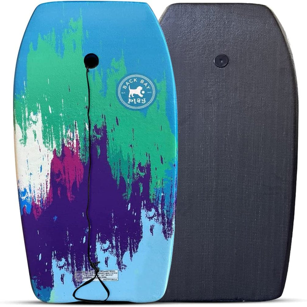 Back Bay Play 41" Body Boards - Lightweight EPS Core Boogie Boards for Beach - Bodyboard, Boogie Board for Beach Kids with Wrist Leash Surfing for Kids & Adults (Cool Break)
