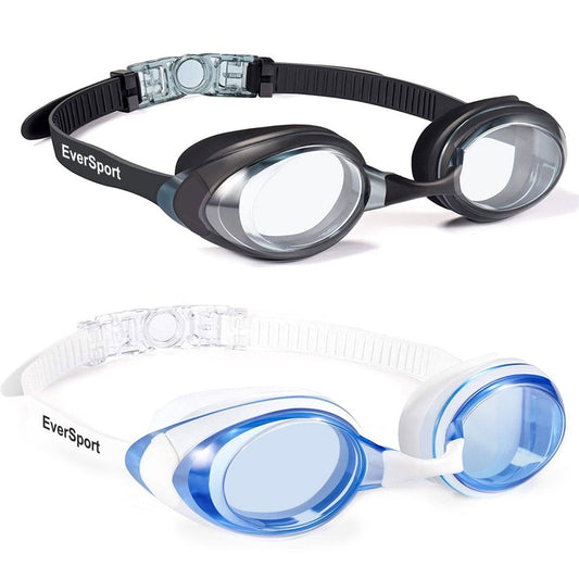 Eversport 2Pack Swim Goggle for Adult Youth Swimming Goggles Anti-Fog No Leak Water Pool Glasses with 3 Nose Pieces