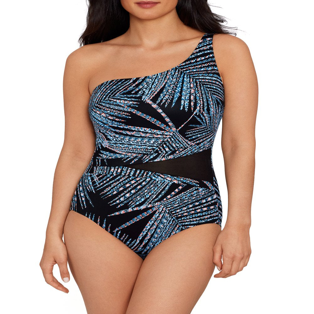 Embrace Your Curves Women'S and plus Quinn One Piece One Shoulder Swimsuit.