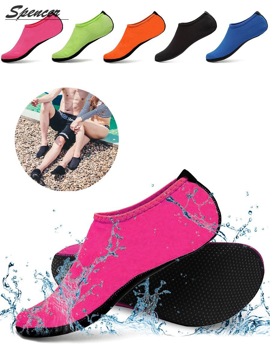 Spencer Men Women Barefoot Water Skin Shoes Aqua Socks for Beach Swim Surf Yoga Exercise "L, Green"