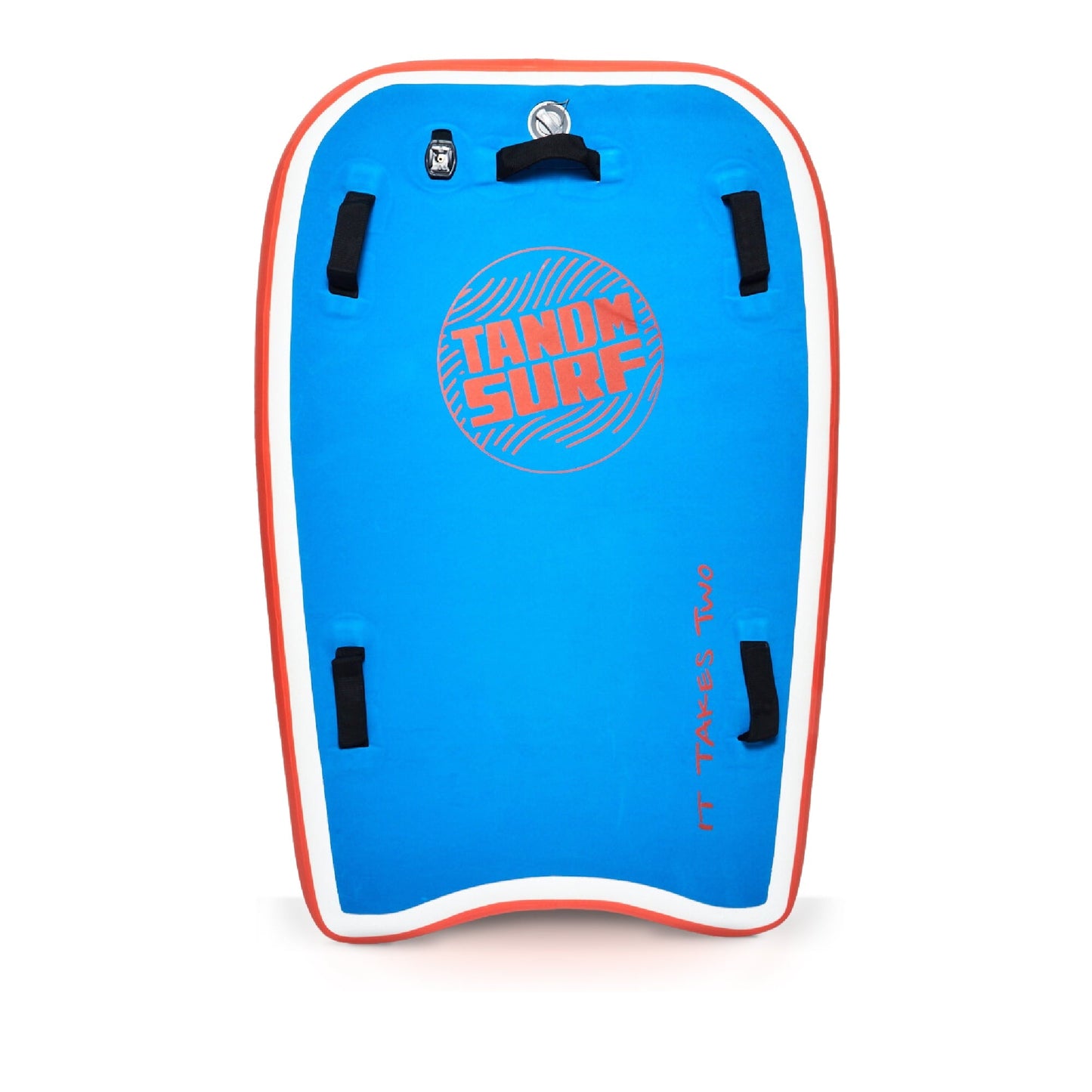 TANDM SURF Inflatable Tandem Bodyboard - As Seen on Shark Tank - 2 Person Body Board for Twice the Fun at the Beach and Lake - Easy to Carry, Transport and Inflate, With Built-In Camera Mount - Orange