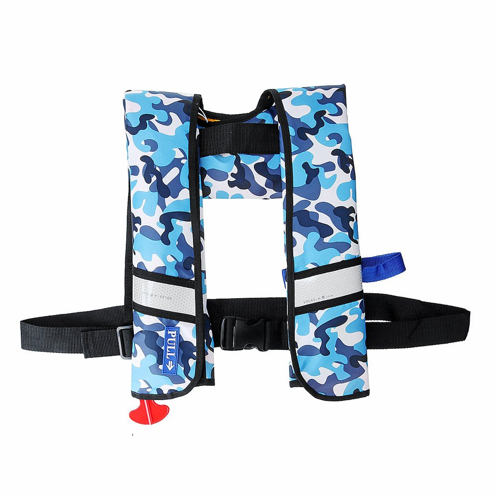 Automatic Inflatable Life Jacket with Reflectors, Safety Adult Life Jacket PFD Survival Buoyancy Life Vest for Boating Fishing Sailing Kayaking Surfing Paddling Swimming (Max Waist Size: 50'')