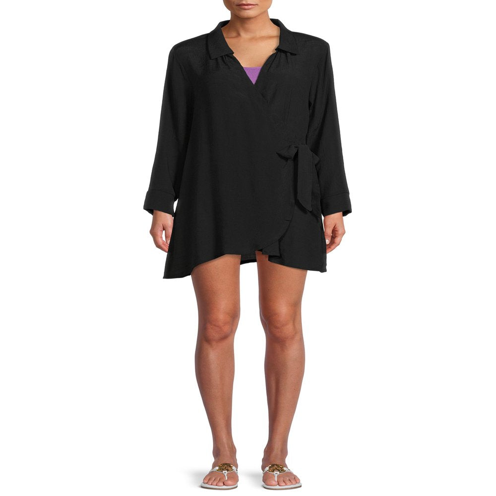 Time and Tru Women'S and Women'S plus Wrap Cover-Up