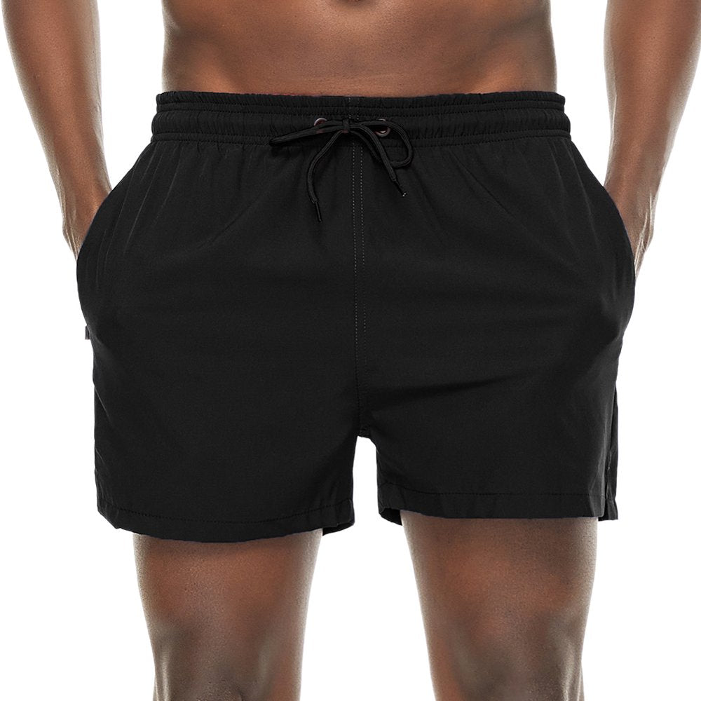 QPNGRP Mens 5 Inch Swim Trunks Stretch Quick Dry Swim Shorts with Zipper Pockets Deepblue 38