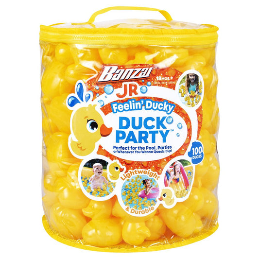 Banzai Jr. Feelin' Ducky Duck Party Pack (100 Pieces) - Perfect for Pool, Parties or Whenever You Wanna Quack It Up!