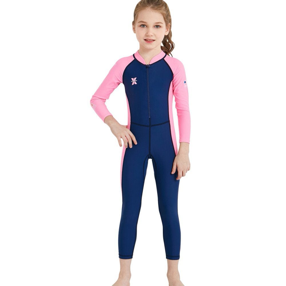 Children'S Long Sleeves Full Body Wetsuit Keep Warm Uv Protection Swimwear for Surfing Snorkelingm Gray S