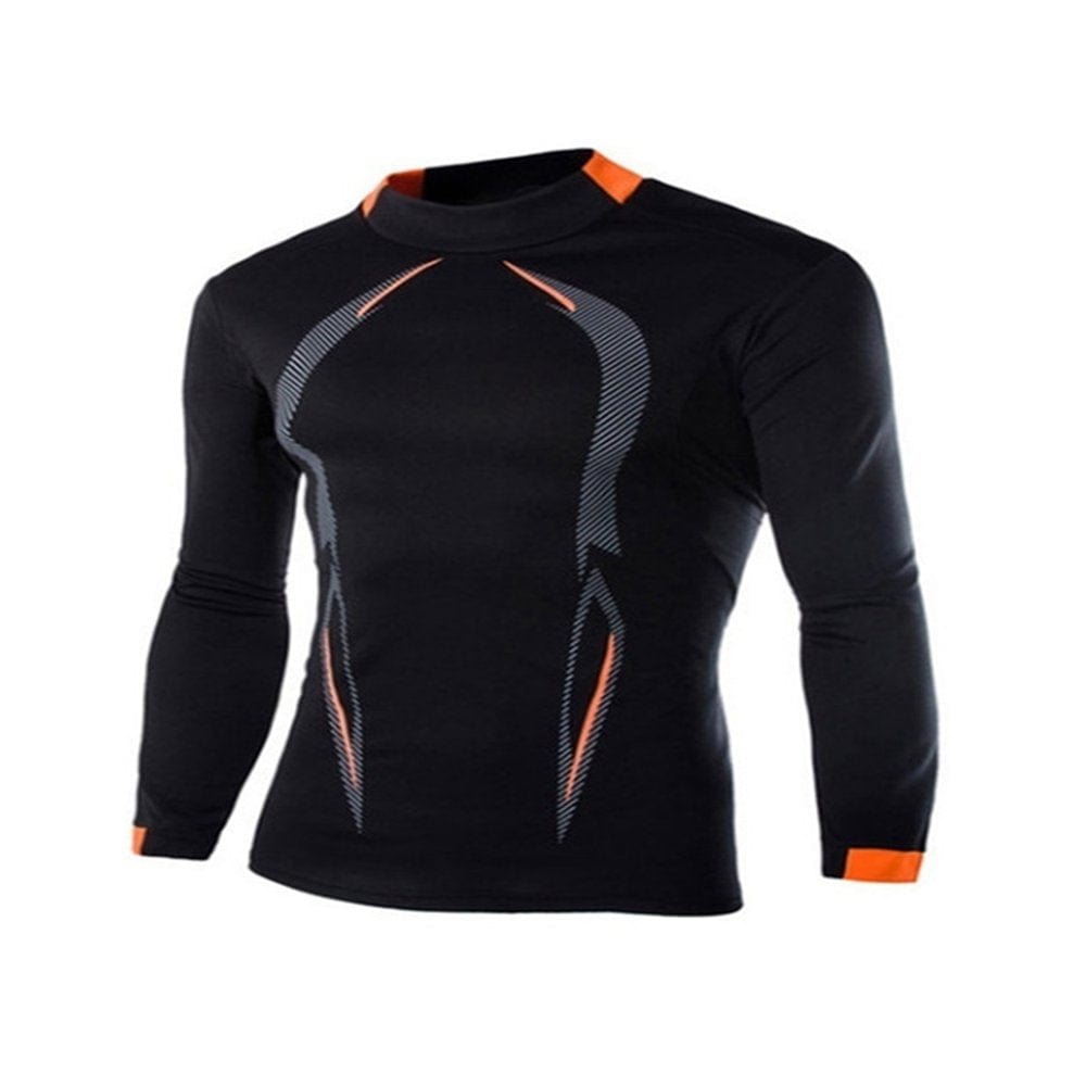 Ciycuit Men Long Sleeve Compression T Shirts Quick Drying Tops Athletic Workout Fitness Running Shirt Rash Guard