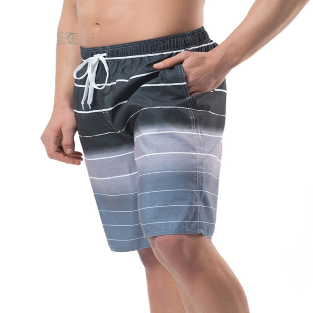 Colisha Striped Swim Trunks for Men, Quick Dry Mens Boardshorts, Mens Bathing Suits with Mesh Lining
