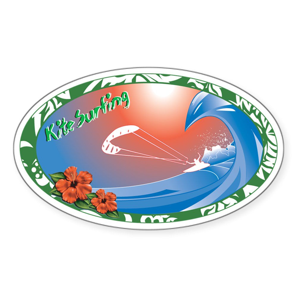 Cafepress - Kiteboarding Kitesurfing Oval Sticker - Sticker (Oval)