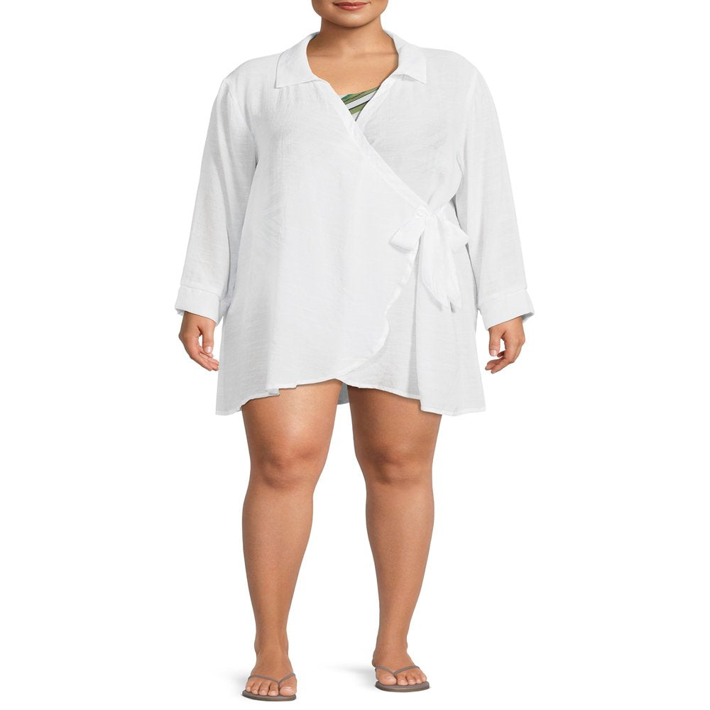 Time and Tru Women'S and Women'S plus Wrap Cover-Up