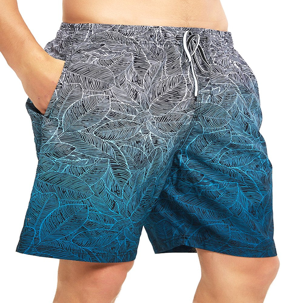 UKAP Mens plus Size Swim Trunks Board Shorts Long Quick Dry Swim Shorts with Mesh Lining Drawstring Loose Bathing Suits