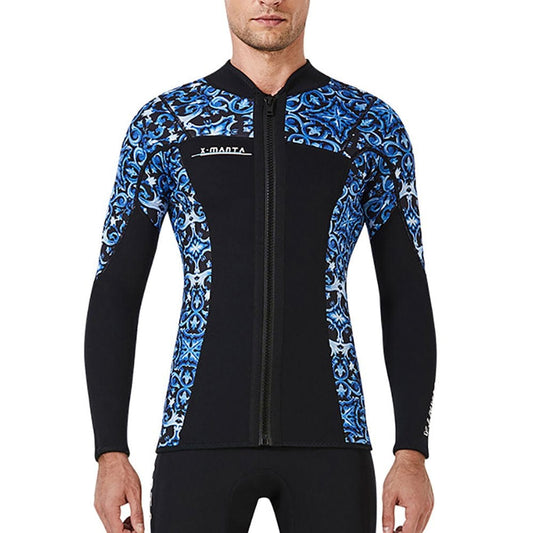 DIVE SAIL 1.5MM Wetsuit Tops Neoprene Keep Warm Wetsuits Jacket Scuba Diving Suits Canoe Surf Suit for Water Aerobics Snorkeling Blue L