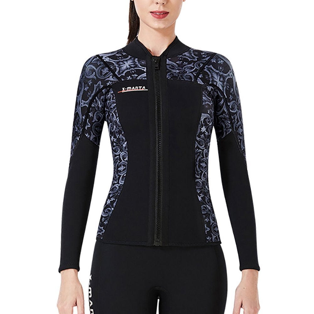 DIVE SAIL 1.5MM Wetsuit Tops Neoprene Keep Warm Wetsuits Jacket Scuba Diving Suits Canoe Surf Suit for Water Aerobics Snorkeling Blue L