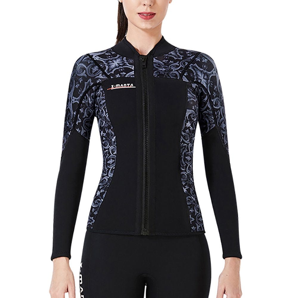 DIVE SAIL 1.5MM Wetsuit Tops Neoprene Keep Warm Wetsuits Jacket Scuba Diving Suits Canoe Surf Suit for Water Aerobics Snorkeling Blue L