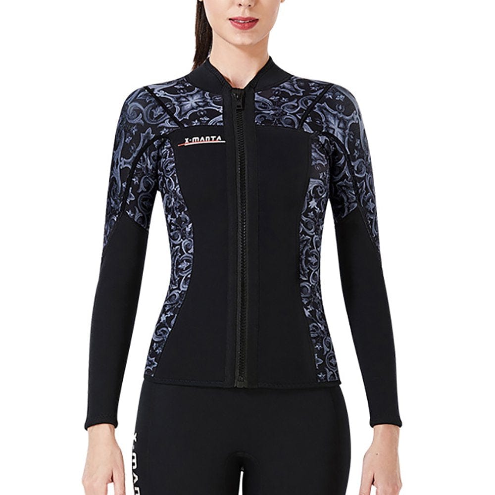 DIVE SAIL 1.5MM Wetsuit Tops Neoprene Keep Warm Wetsuits Jacket Scuba Diving Suits Canoe Surf Suit for Water Aerobics Snorkeling Blue L