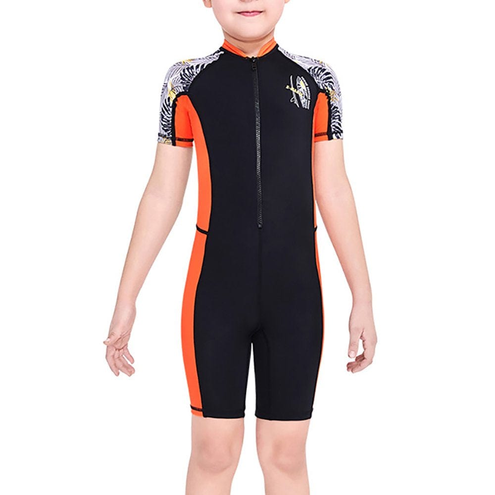 DIVE SAIL Kid Swimsuit Boy Shorty Wetsuit Children Swimwear UV Protection Wetsuits Snorkel Wet Suit for Swimming Diving Surfing Black L
