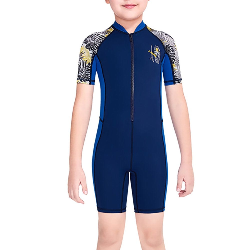 DIVE SAIL Kid Swimsuit Boy Shorty Wetsuit Children Swimwear UV Protection Wetsuits Snorkel Wet Suit for Swimming Diving Surfing Black L