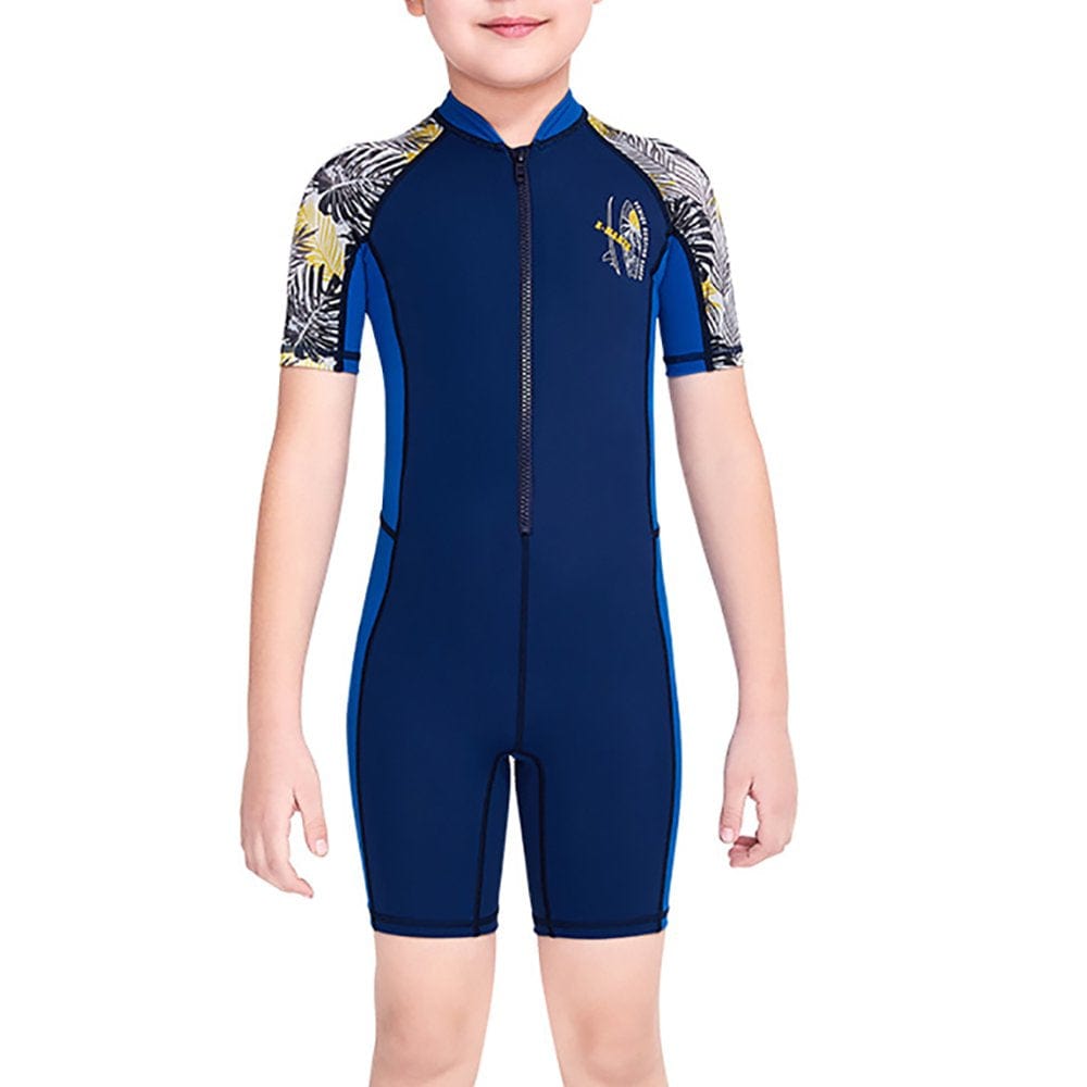 DIVE SAIL Kid Swimsuit Boy Shorty Wetsuit Children Swimwear UV Protection Wetsuits Snorkel Wet Suit for Swimming Diving Surfing Black L