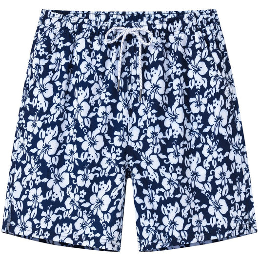 QPNGRP Mens Printed Swim Trunks Quick Dry Beach Shorts with Mesh Lining