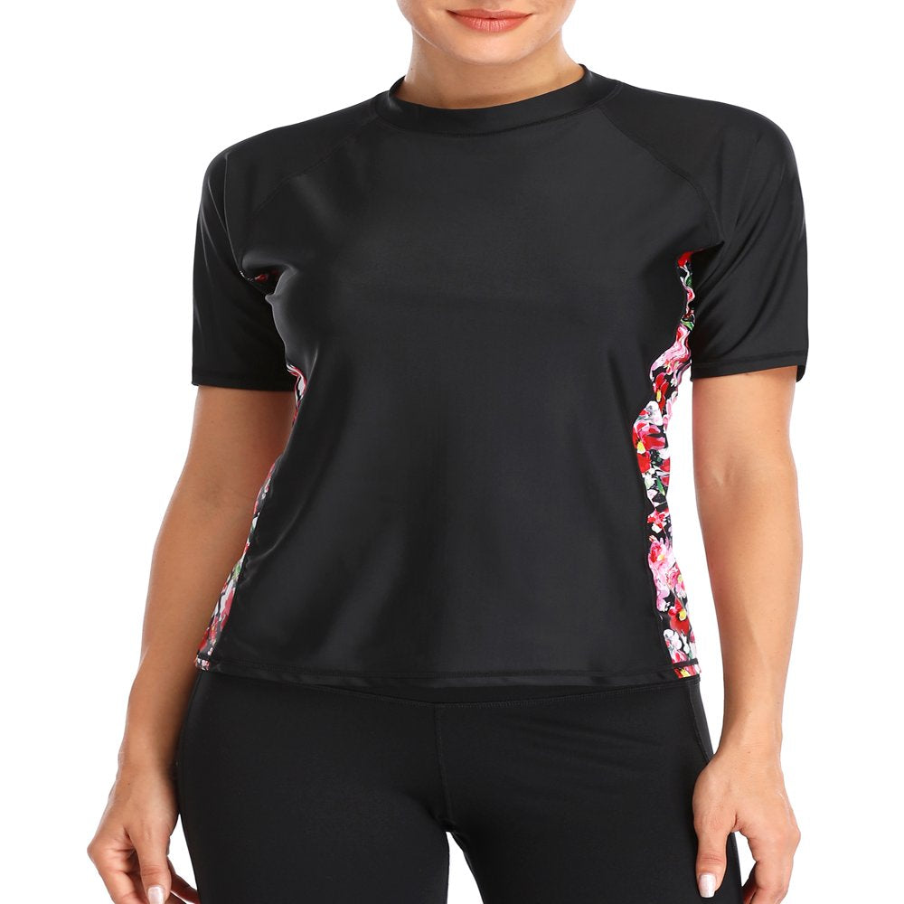 Charmo Rash Guard Women'S Rashguard Swimsuit Short Sleeve UV Protection Swim Shirt UPF 50+