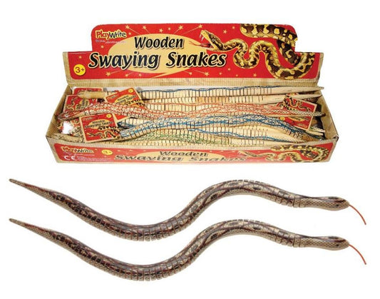 Children's Wooden Swaying Jointed Snake Toy with Realistic Movement