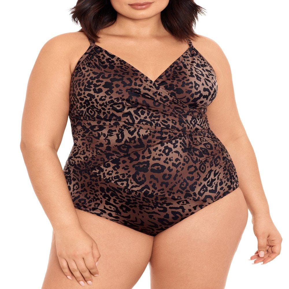 Embrace Your Curves Women'S and plus Makenna Surplice One-Piece Swimsuit