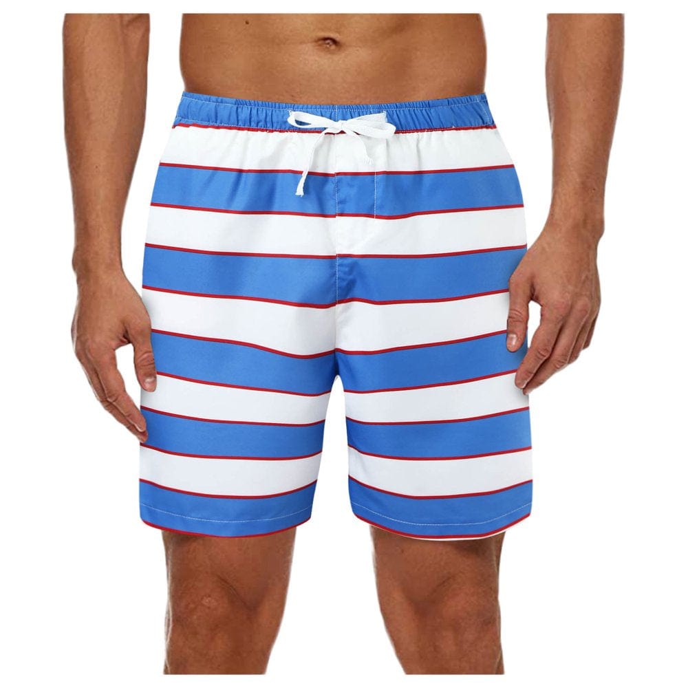 EZA Fashion Men'S Strapped Hawaiian Beach Fit Sport Casual Shorts Pants Swim Trunks