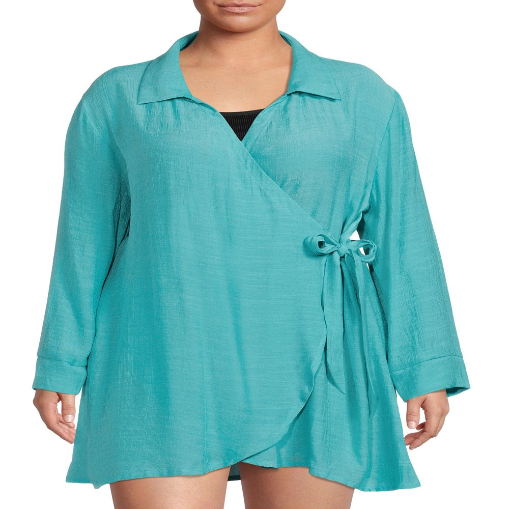 Time and Tru Women'S and Women'S plus Wrap Cover-Up